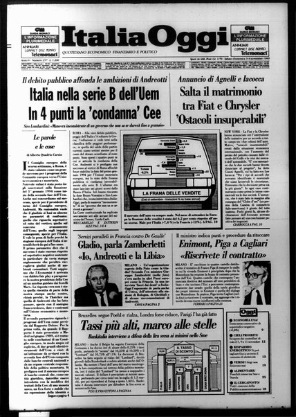 Italia oggi : quotidiano di economia finanza e politica